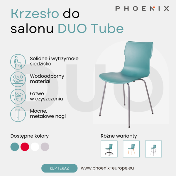 Phoenix DUO Tube Krzesło do salonu, jadalni Ruby - obrazek 2