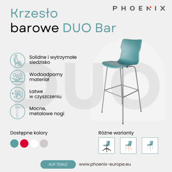 Phoenix DUO Bar Krzesło barowe Carrara - obrazek 2