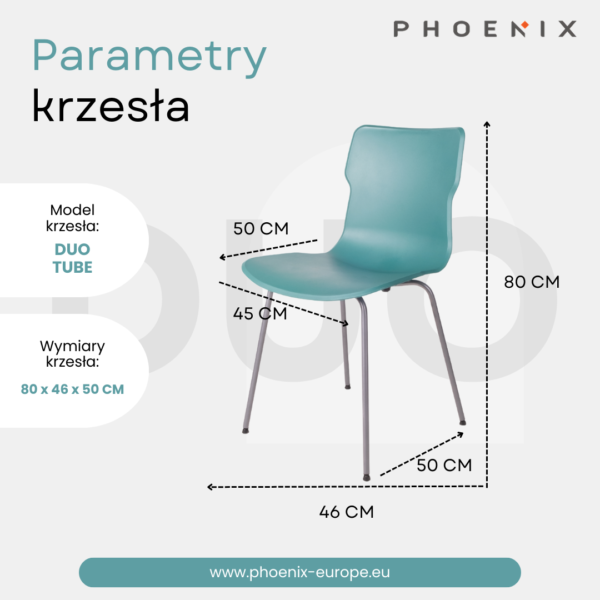 Phoenix DUO Tube Krzesło do salonu, jadalni Ruby - obrazek 3