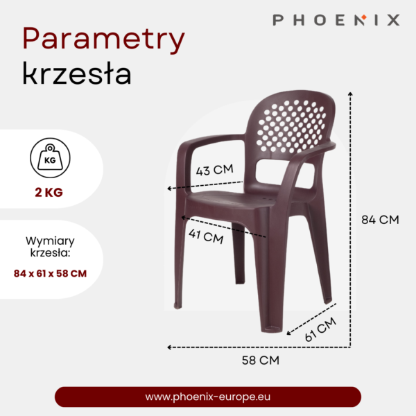 Phoenix Olivia Krzesło ogrodowe Bronze - obrazek 3