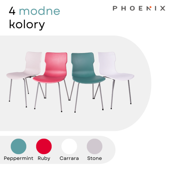 Phoenix DUO Tube Krzesło do salonu, jadalni Ruby - obrazek 5