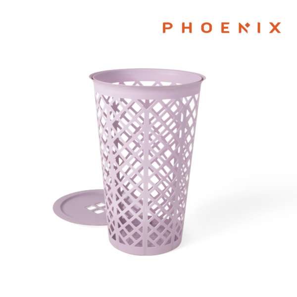 Phoenix Button Laundry Basket 46L Lavender