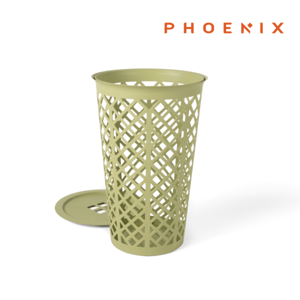 Phoenix Button Laundry Basket 46L Light Green