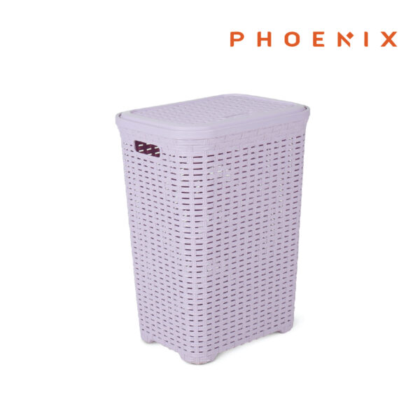 Phoenix Rattan Laundry Basket 60L Lavender