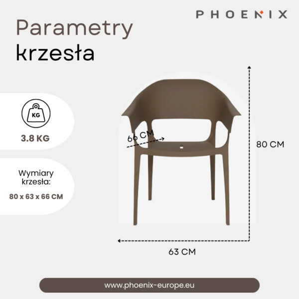 Phoenix Kyo Krzesło tarasowe, do ogrodu Peppermint - obrazek 3