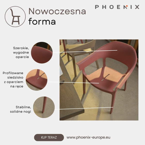 Phoenix Kyo Krzesło tarasowe, do ogrodu Peppermint - obrazek 7