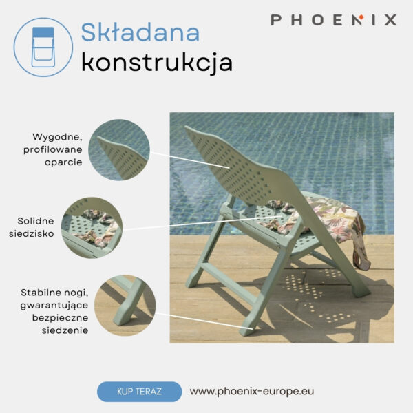 Křeslo Phoenix Cala, skládací lehátko Miami - Image 7